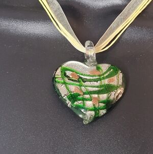 Silver and green heart